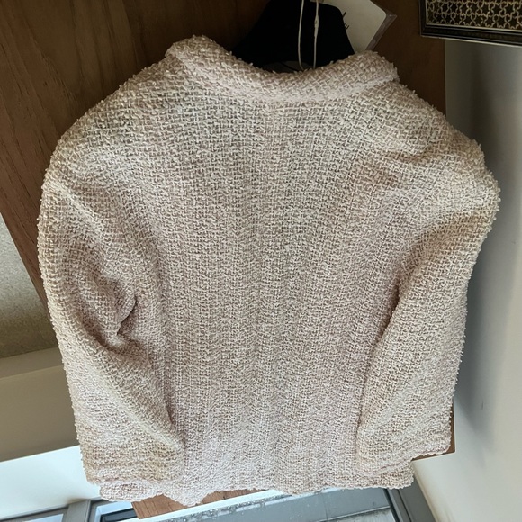 ❌SOLD❌ CHANEL 1999 SS Vintage Pink Beige Tweed Jacket CC Logo FR44 Large L Auth - Picture 5 of 17